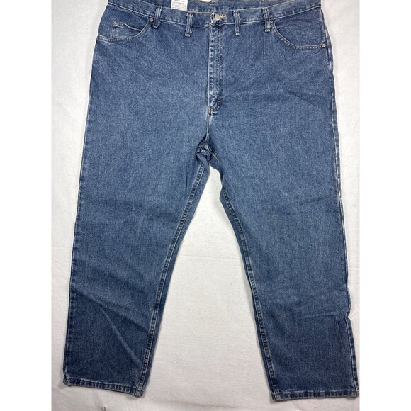 Wrangler Mens 46x30 Blue Denim Jeans 100% Cotton - Picture 1 of 10